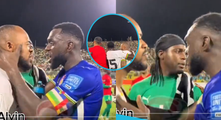 Captain Of The Central African Republic Team Slaps Jordan Ayew During Heated Argument.