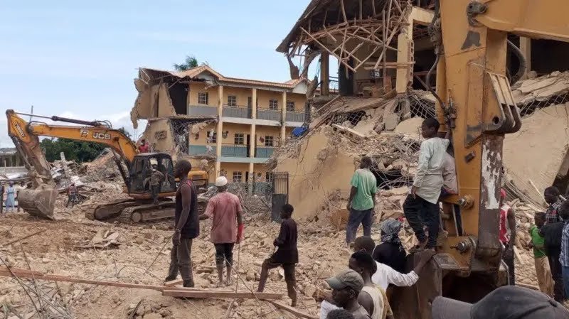 Tragic: School Building Collapse on Students during Exams, Leaves Dozens Injured and Trapped. 1 tragic