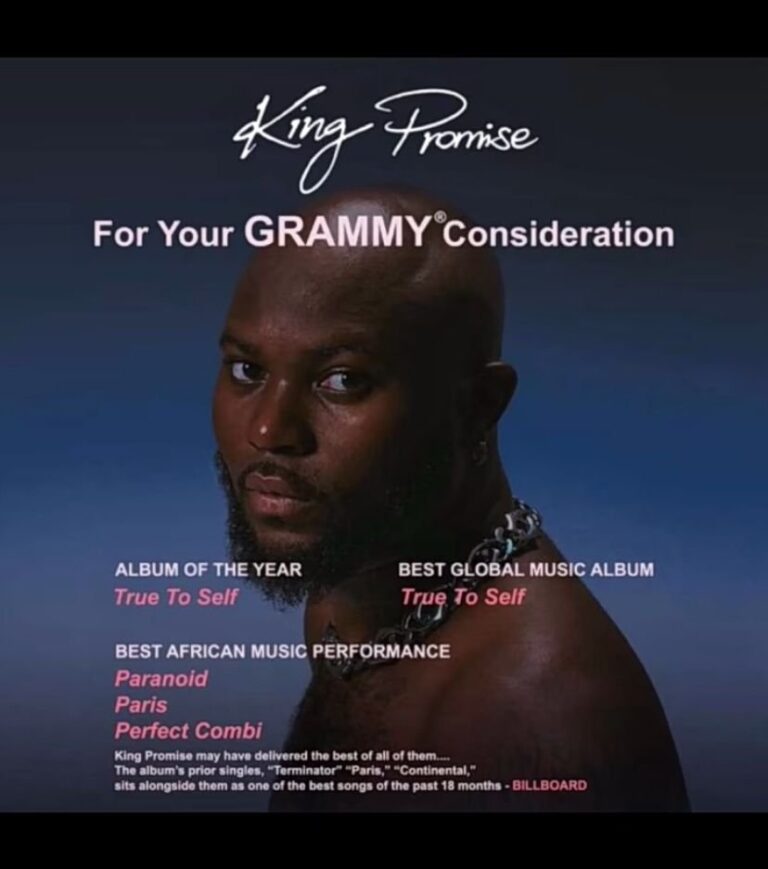 King Promise: Afrobeats Superstar Applies For Grammy Recognition with ‘True to Self’ Album