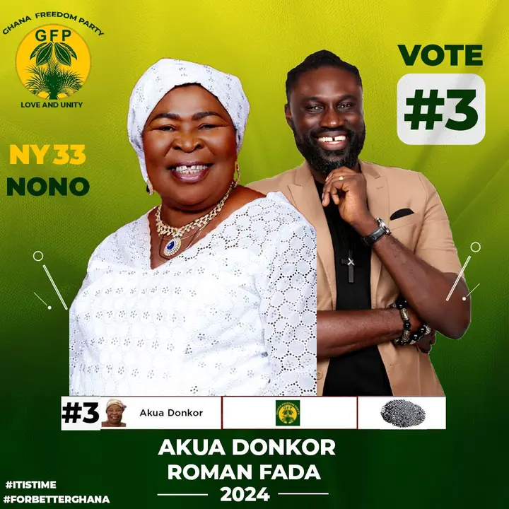 Akua Donkor,Presenter,Roman Fada,Elections,Ghana Freedom Party (GFP)