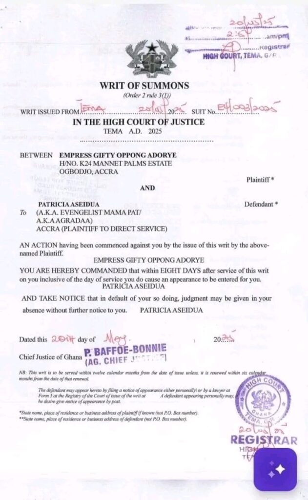Empress Gifty Slaps Agradaa with GH20 Million Defamation Lawsuit 2 Empress Gifty