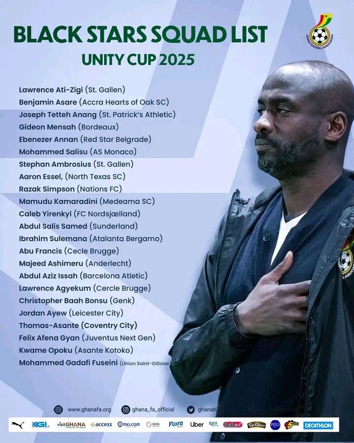 Unity Cup 2025: Kudus, Partey, Semenyo Missing as Salis and Afena-Gyan Return to Black Stars

