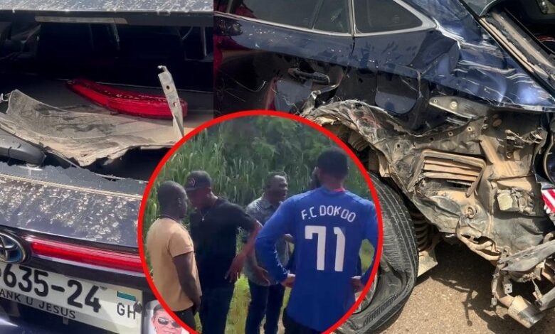 Akrobeto safe after car accident on Konongo-Kumasi highway 1 Akro