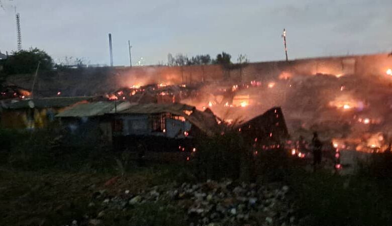 Fire Breaks Out Near Ferro Fabrik Ltd in Tema Heavy Industrial Area 1 Ferro Fabrik,Tema