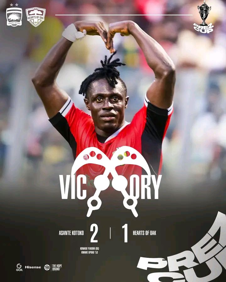 Asante Kotoko Stun Hearts of Oak 2-1 to Win 2025 President's Cup 2 Asante Kotoko,Cup