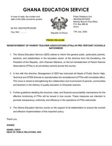 GES Restores PTAs in All SHS, Technical and STEM Schools Across Ghana 2 GES Restores PTAs in All SHS, Technical and STEM Schools Across Ghana