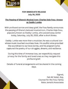 Daddy Lumba is reportedly dead following a short illness