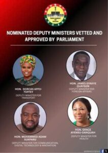 Parliament Approves Four Deputy Ministers After Vetting