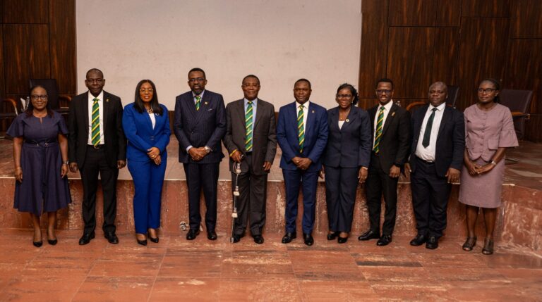 Executives from the Chartered Institute of Bankers, (CIB) Ghana in a group photo with the Governor of the Bank of Ghana, Dr. Johnson Pandit Asiama