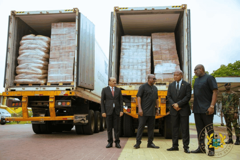 Ghana Donates 40 Tonnes of Cocoa Products to Palestine as Humanitarian Aid
