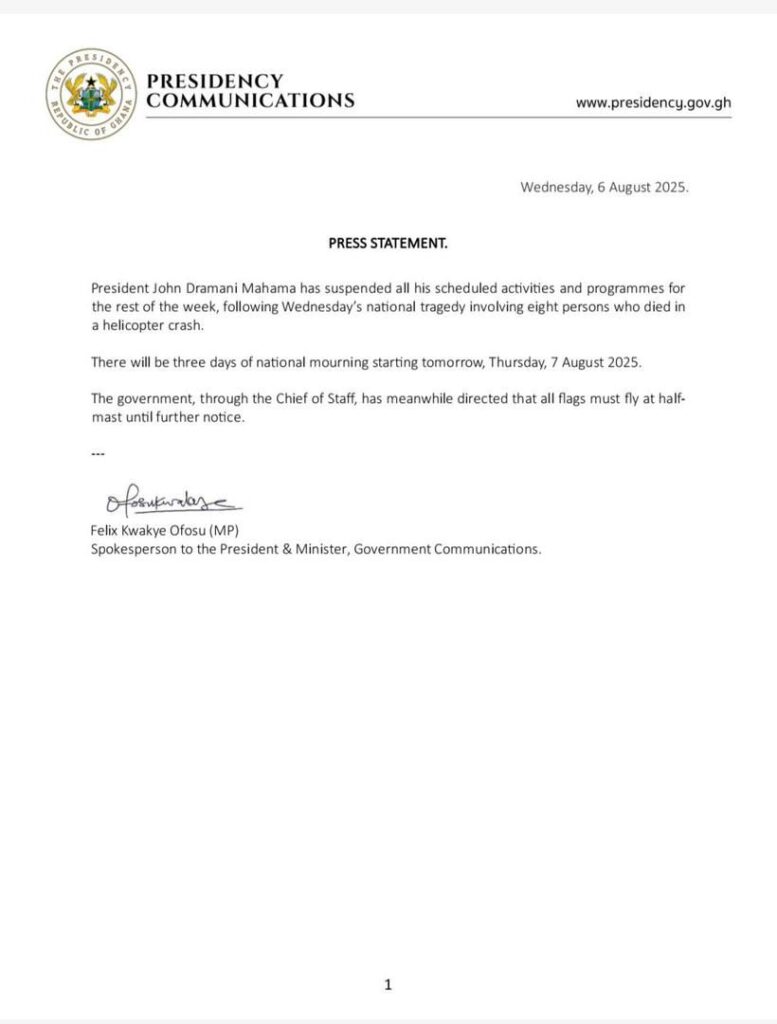 Ghana helicopter crash 2025