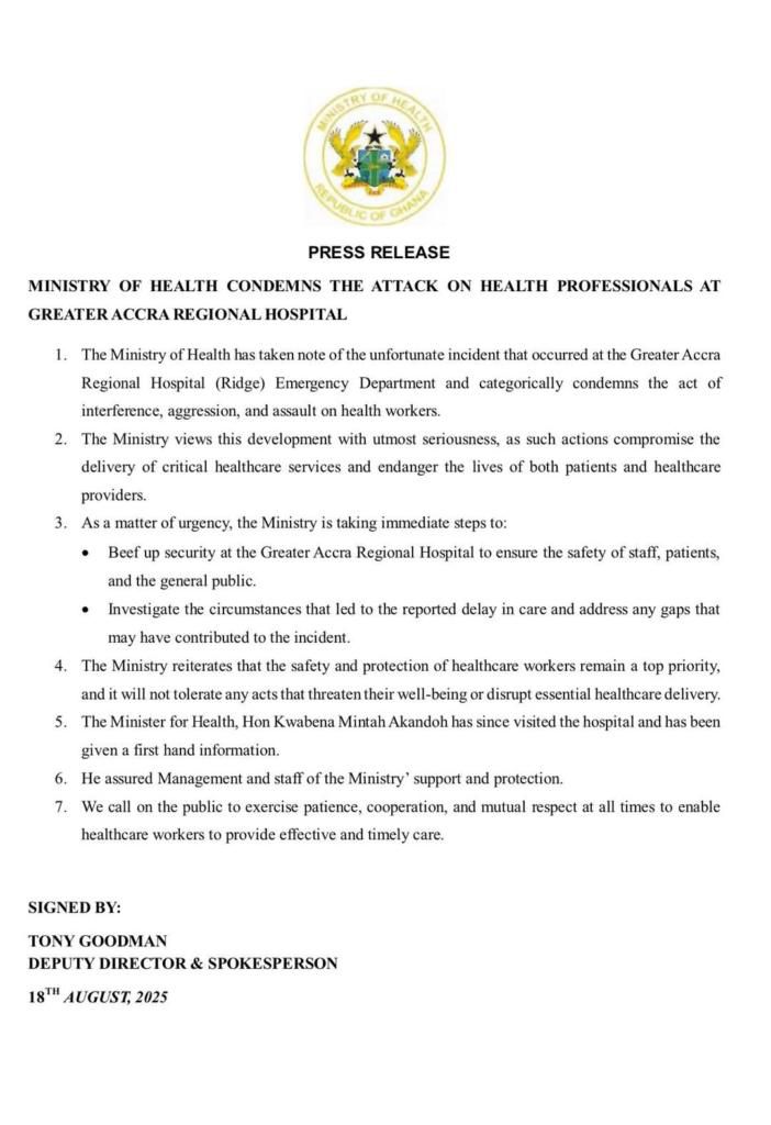 Health Ministry Takes Strong Action After Shocking Ridge Hospital Attack 2 Ridge Hospital attack