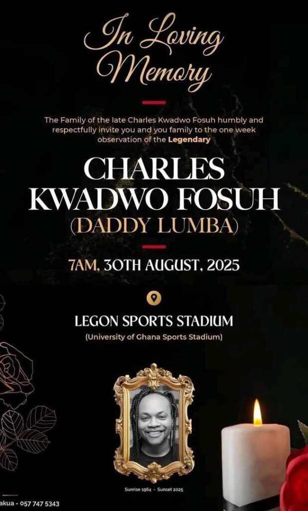 Heartfelt Tribute: Family Announces One-Week Observation for Legendary Daddy Lumba 2 Daddy Lumba one week celebration
