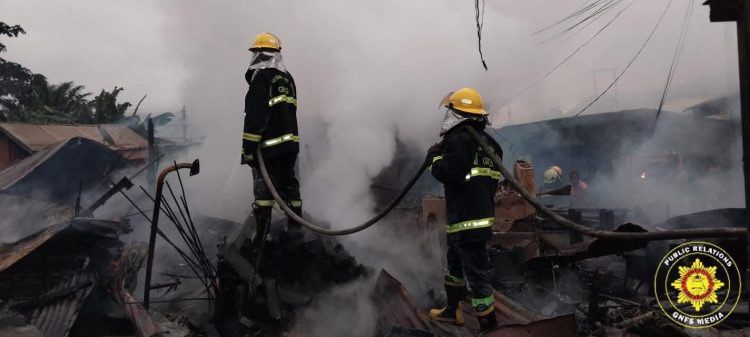GNFS Investigates Koforidua Klu Town Fire That Destroyed Shops and Homes 1 gnfs