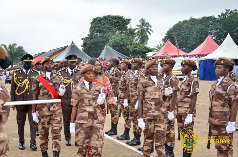 Ghana Fire Service officers at an emergency response scene