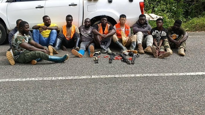 Forestry Commission arrests Chinese and Ghanaian nationals in major anti-galamsey raid in Yakombo Forest Reserve