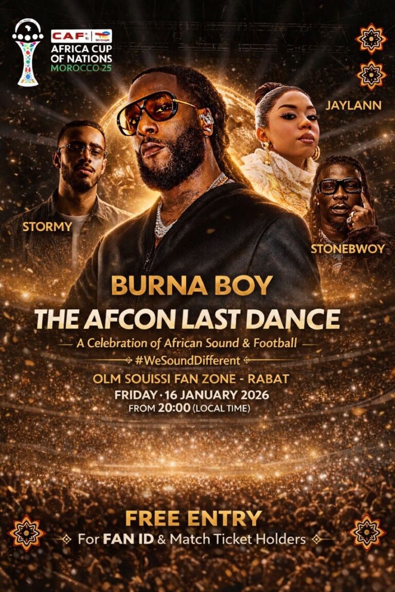 Burna Boy headlines AFCON 2025 Fan Zone finale concert in Rabat