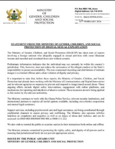 Gov't moves to pursue justice after viral scandal involving foreign national and non-consensual intimate recordings 4 Ghana government moves to pursue justice after viral scandal involving foreign national and non-consensual intimate recordings
