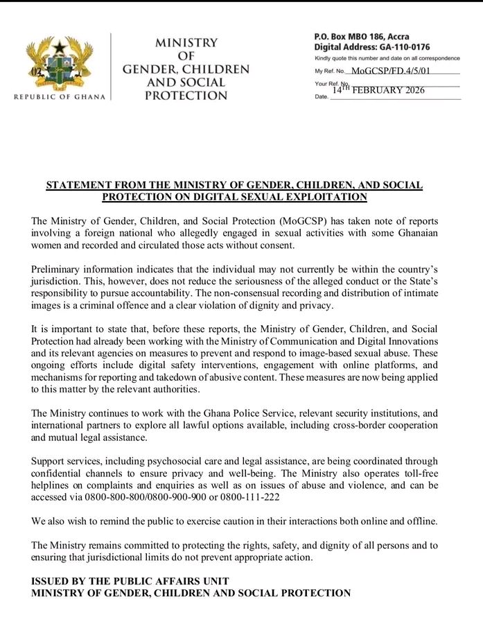 Gov't moves to pursue justice after viral scandal involving foreign national and non-consensual intimate recordings 4 Ghana government moves to pursue justice after viral scandal involving foreign national and non-consensual intimate recordings