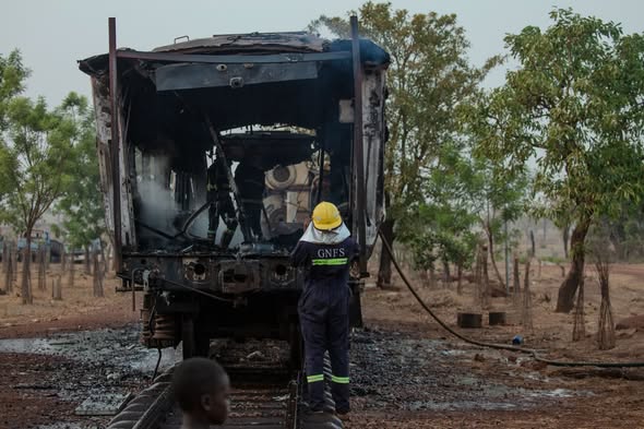 Heritage train owned by Ibrahim Mahama destroyed by fire in Northern Region 3 Ibrahim