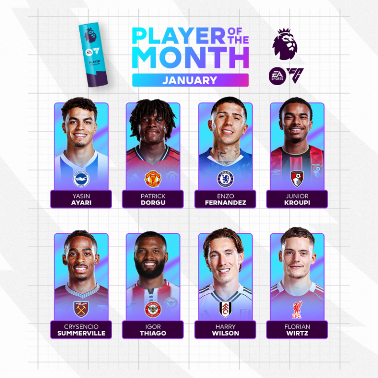 Premier League reveals January player of the month nominees as eight stars battle for top honour