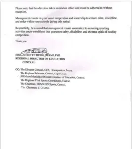 GES suspends all inter-school sports competitions in Central Region after student violence