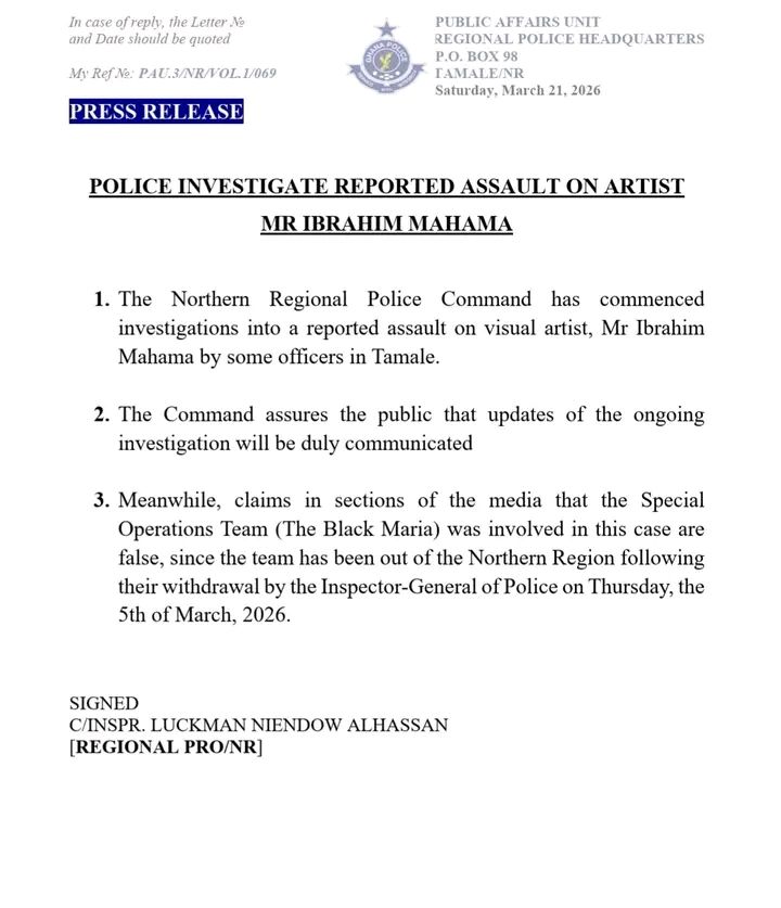 Police launch probe into alleged assault on artist Ibrahim Mahama following IGP directive 5 Police launch probe into alleged assault on artist Ibrahim Mahama following IGP directive