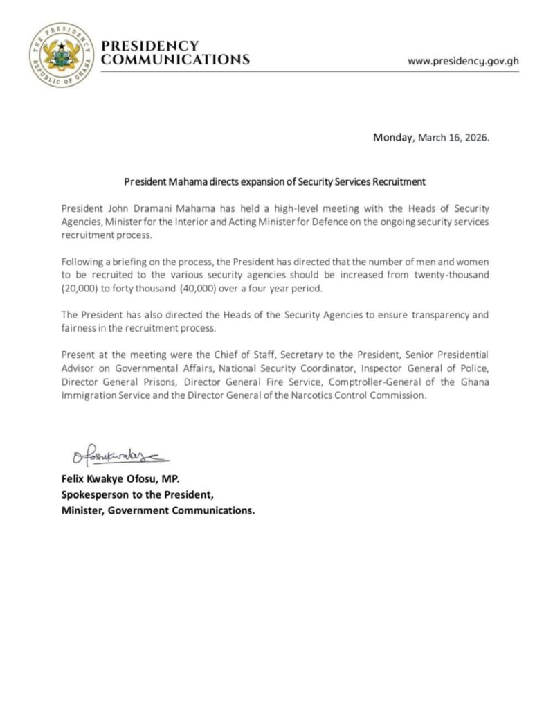 President John Dramani Mahama's statement. 