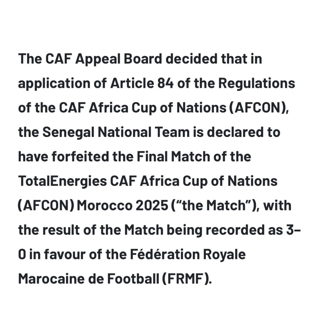 CAF's statement.