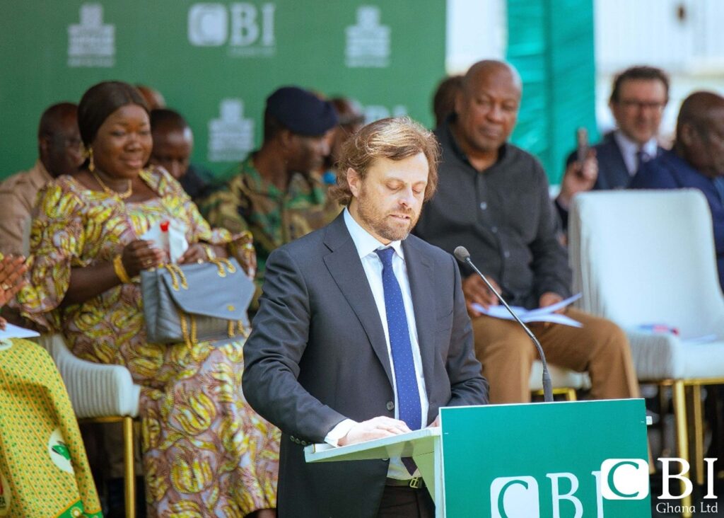 Frédéric Albrecht, Managing Director of CBI Ghana Ltd giving remarks
