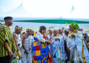 First Lady Lordina Mahama enstooled Nkosuohemaa of Akroso Asukawkaw